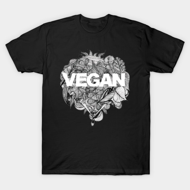 Vegan doodle T-Shirt by UndergroundOrchid